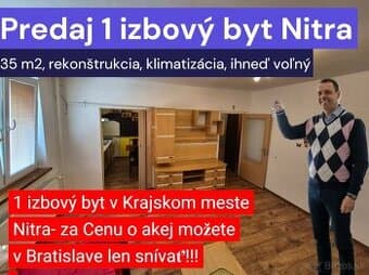 Predaj 1 izbový byt,35m2, 4/7posch, Nitra-Klokočina, rek,Exk