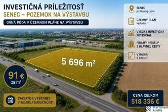 Investičný pozemok pri hlavnej ceste v Senci – územný plán n