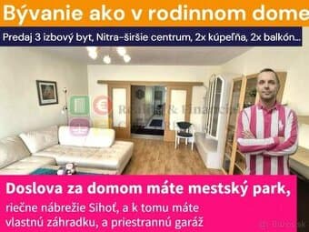 Predaj 3 izbový byt, Nitra-centrum,115 m2,garáž, záhradka