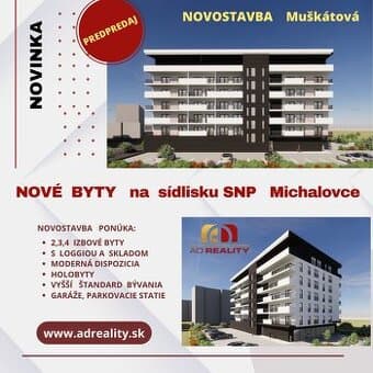 AD REALITY - PREDPREDAJ   bytov    NOVOSTAVBA  MUŠKÁTOVA