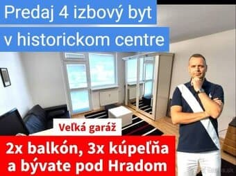 Predaj 4 izbový byt, Nitra-centrum,130 m2,garáž, 2x balkón