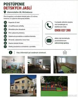 POSTÚPENIE DETSKÝCH JASLÍ - MICHALOVCE