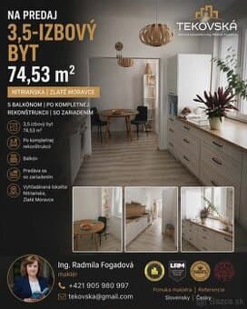 Novinka- 3,5 izb. byt so zariadením