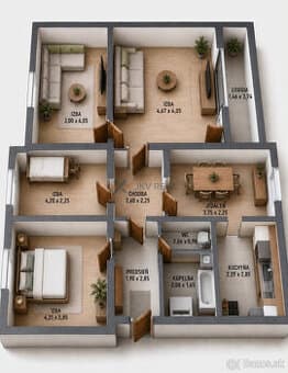 4 izbový byt, 92 m2, lodžia, Prešov-ul. Mirka Nešpora
