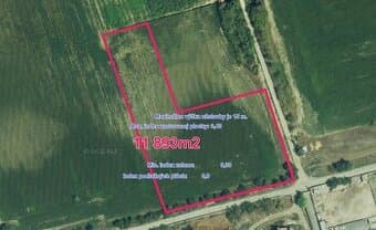 Na predaj pozemok 11 893m2/ 5948m2 a 5945m2/, Bernolákovo