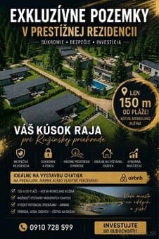 Exkluzívne stavebné pozemky pri Ružinskej priehrade