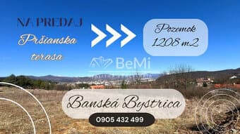 Stavebný pozemok 1208 m2, výhľad na mesto, Banská Bystrica