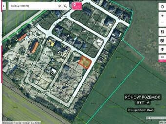 STAVEBNÝ POZEMOK 587 m² – 210 €/m² – Boldog (2 km od Senca)