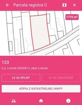 Stavebný pozemok Lomne