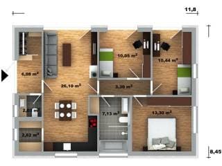 Novostavba - bungalov 4+kk, Lúky (Púchov) - pozemok 360, 350