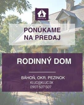 Ponúkame na predaj starší rodinný dom v okrese Pezinok.