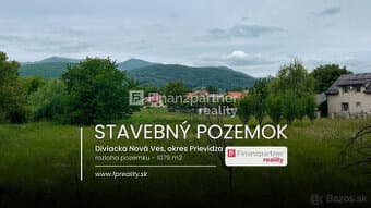 Pozemok 1079 m2, Diviacka Nová Ves , Vrbany, Prievidza
