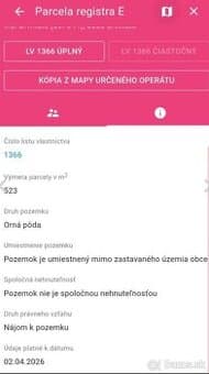 Pozemok záhrada