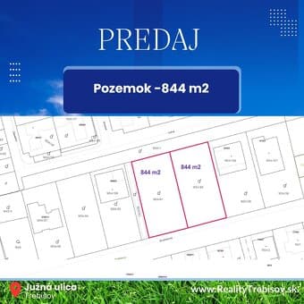 Slnečný stavebný pozemok 844 m2 – Trebišov, ul. Južná