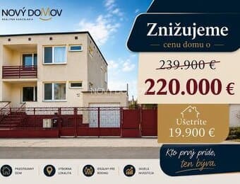 Rodinný dom za novú výhodnejšiu cenu - ušetrite až 19.900 €