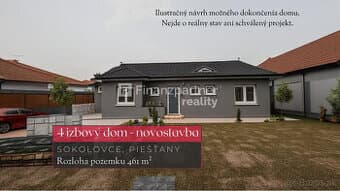 4 izbový rodinný dom pozemok 461 m² Sokolovce Piešťany + 3D