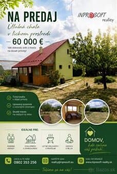 Na predaj chatka so záhradou aj celoročne využiteľná