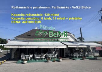 Reštaurácia s penziónom – Partizánske, na hlavnom ťahu Nitra