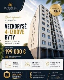 Na predaj 4 i byt 133 m2 Trebišov Československej armády