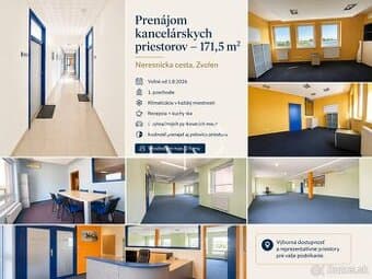 Prenájom kancelárskych priestorov 171,5 m² – Zvolen