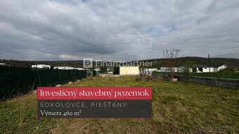 Stavebný pozemok 460 m², Sokolovce, okres Piešťany + 3D