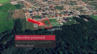 Stavebný pozemok 1084 m², Veľká Mača, okres Galanta + 3D