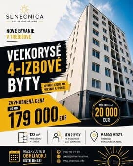 Na predaj 4 i byt 133 m2 Trebišov Československej armády