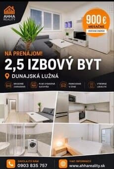 NA PRENÁJOM- 2, 5 izbový byt- Dunajská Lužná