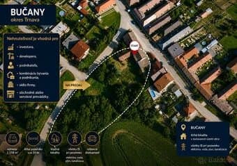 BUČANY – Veľký pozemok 2 624 m², bývanie aj podnikanie