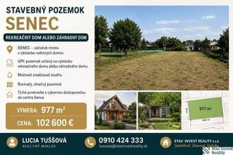 Na predaj – stavebný pozemok v Senci s možnosťou výstavby re